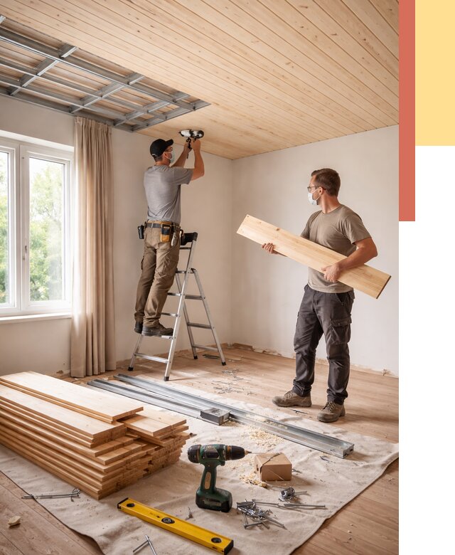 Монтаж потолка из вагонки в Сальске от 6609 руб. | Быстро и недорого — ОТДЕЛОЧНИК-Слс