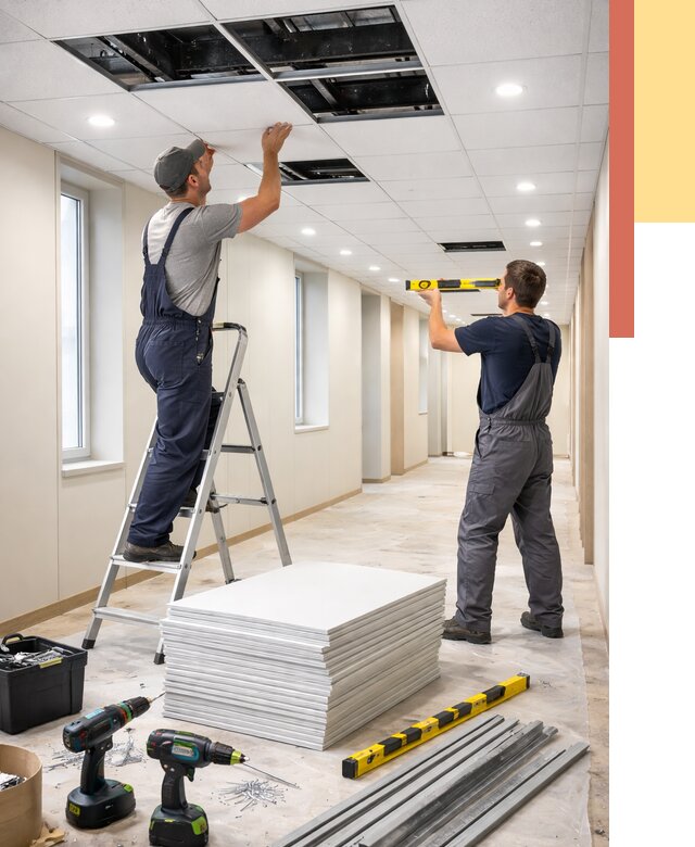 Ремонт потолка Армстронг в Сальске от 4576 руб. — быстро и недорого | ОТДЕЛОЧНИК-Слс