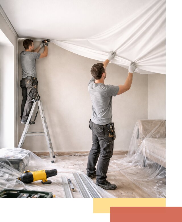 Монтаж тканевого натяжного потолка в Сальске недорого и быстро