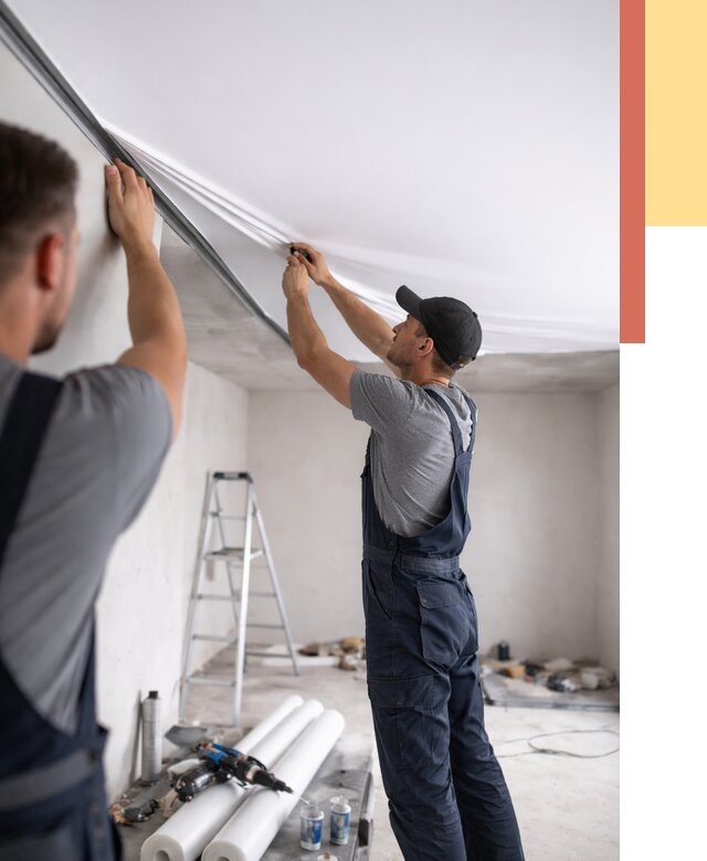 Монтаж матового натяжного потолка в Сальске от 4576 руб./м² — быстро и недорого | ОТДЕЛОЧНИК-Слс