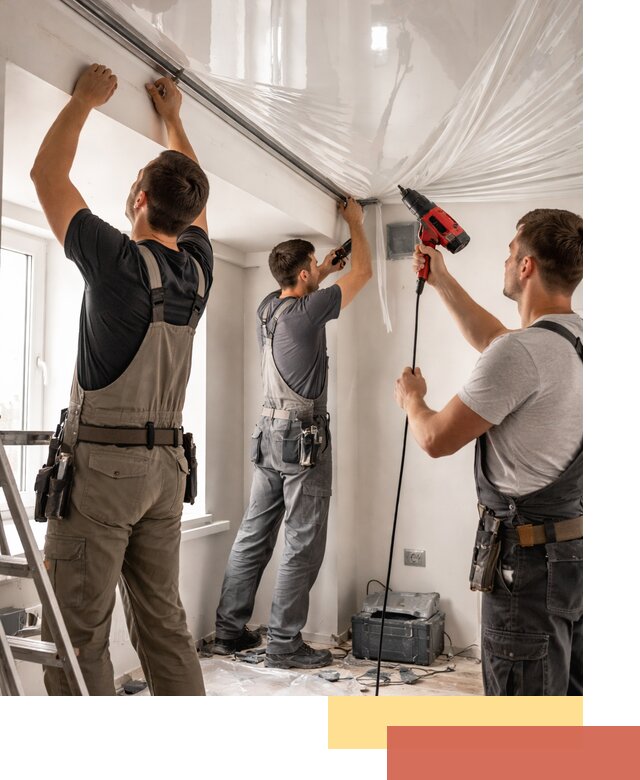 Монтаж глянцевого натяжного потолка в Сальске быстро и качественно