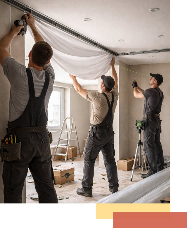 Монтаж парящего натяжного потолка под ключ в Сальске