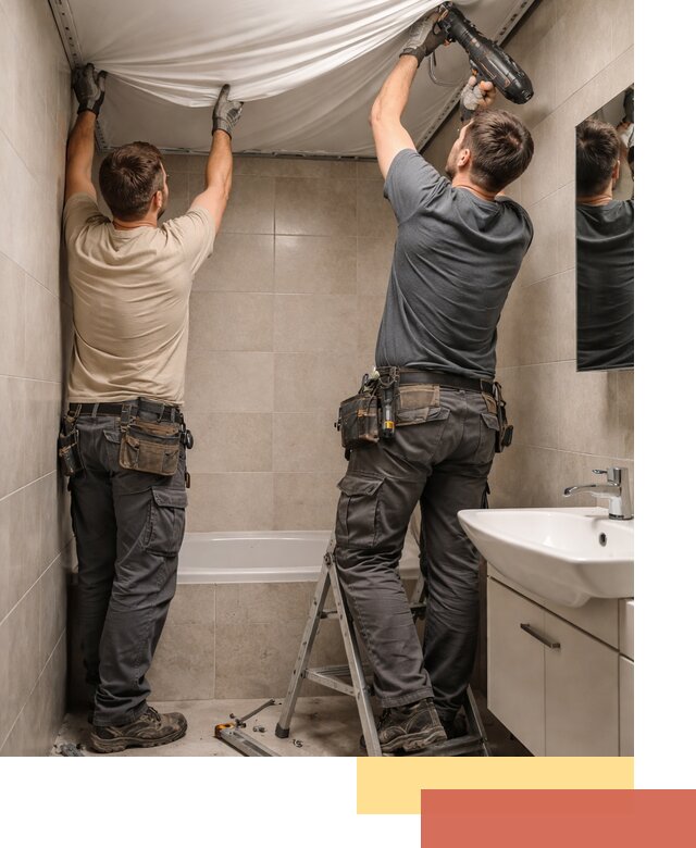 Монтаж натяжного потолка в ванной в Сальске быстро и качественно