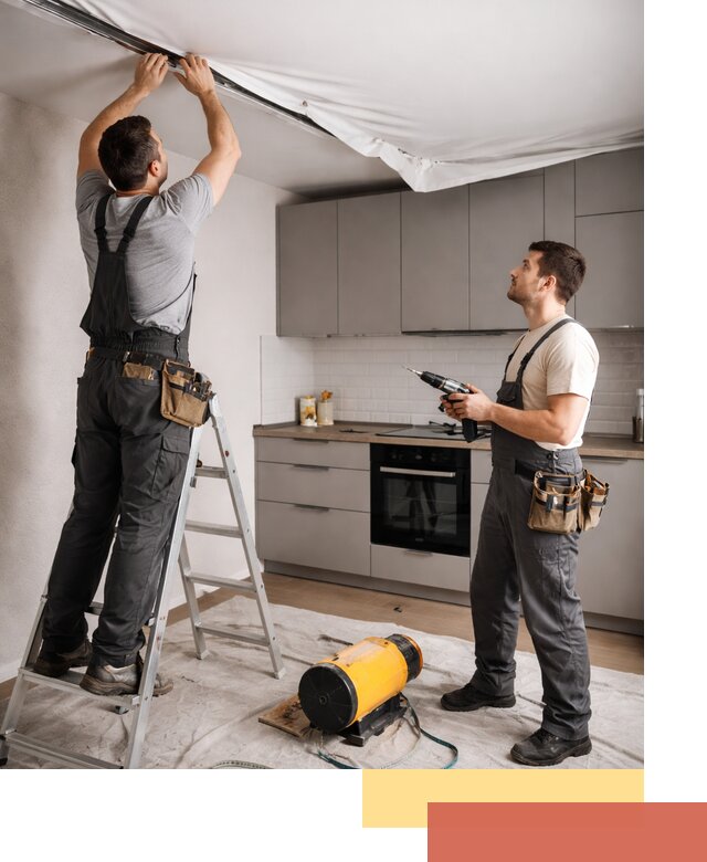 Монтаж натяжного потолка на кухне в Сальске