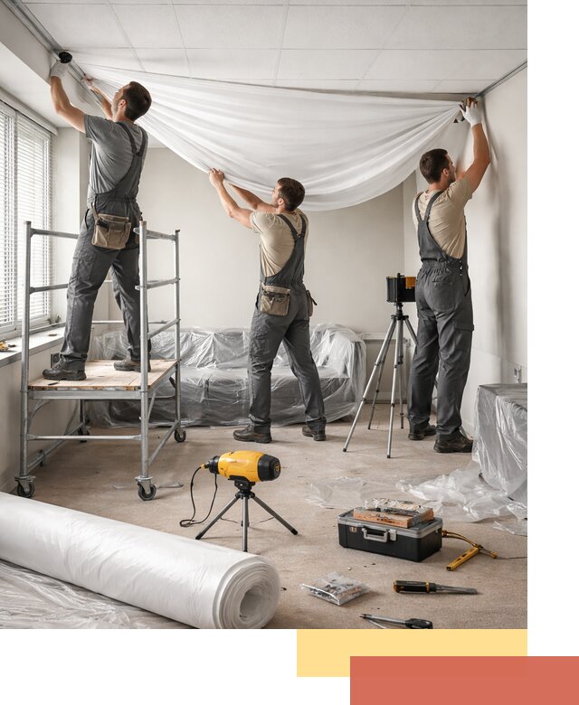 Монтаж натяжного потолка в офисе в Сальске