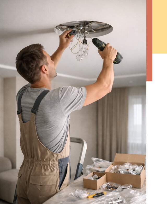 Установка люстры в натяжной потолок в Сальске от 1220 руб. | Быстро и недорого — ОТДЕЛОЧНИК-Слс