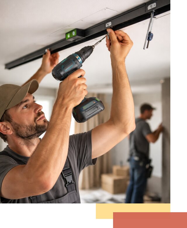 Установка трековых светильников в натяжной потолок в Сальске