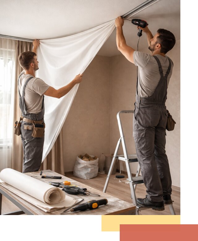 Замена полотна натяжного потолка в Сальске быстро и качественно