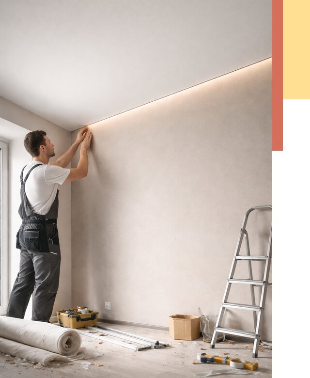 Теневые натяжные потолки в Сальске от 8338 руб. под ключ | ОТДЕЛОЧНИК-Слс