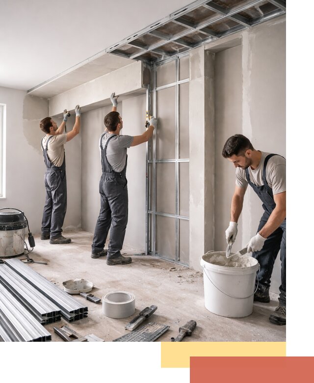 Монтаж потолка из гипсокартона с нишей в Сальске