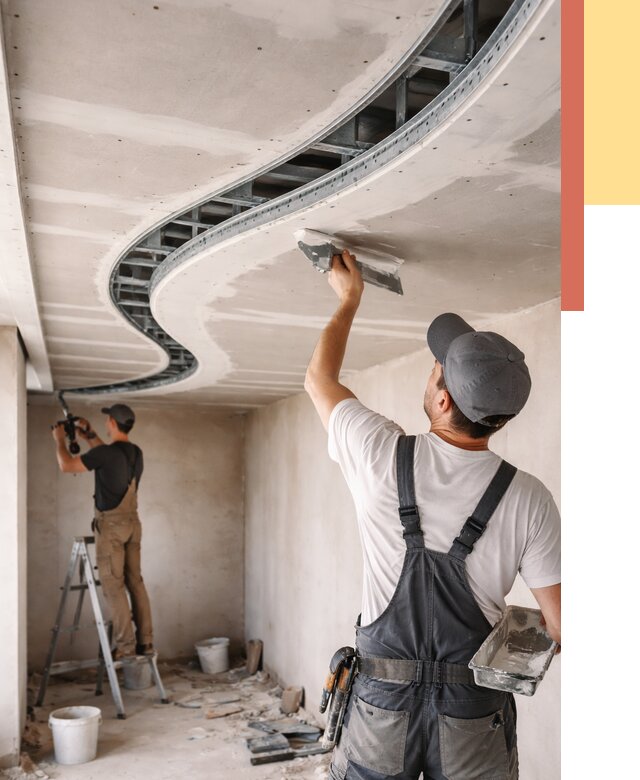 Криволинейный потолок из гипсокартона в Сальске от 2135 руб./м2 | ОТДЕЛОЧНИК-Слс