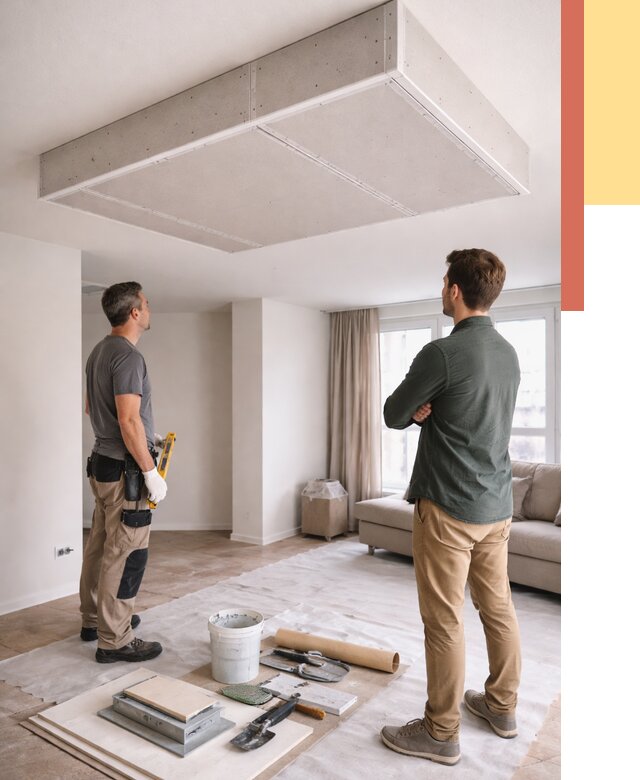 Короб на потолке из гипсокартона в Сальске от 2237 руб. — монтаж и услуги под ключ | ОТДЕЛОЧНИК-Слс