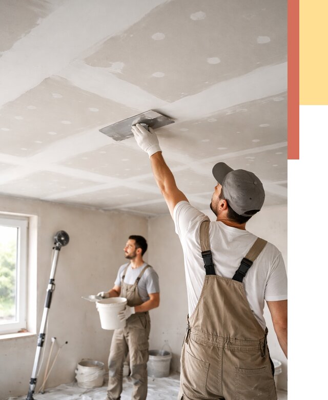 Шпаклевка потолка из гипсокартона в Сальске от 3254 руб./м2 — услуги под ключ | ОТДЕЛОЧНИК-Слс