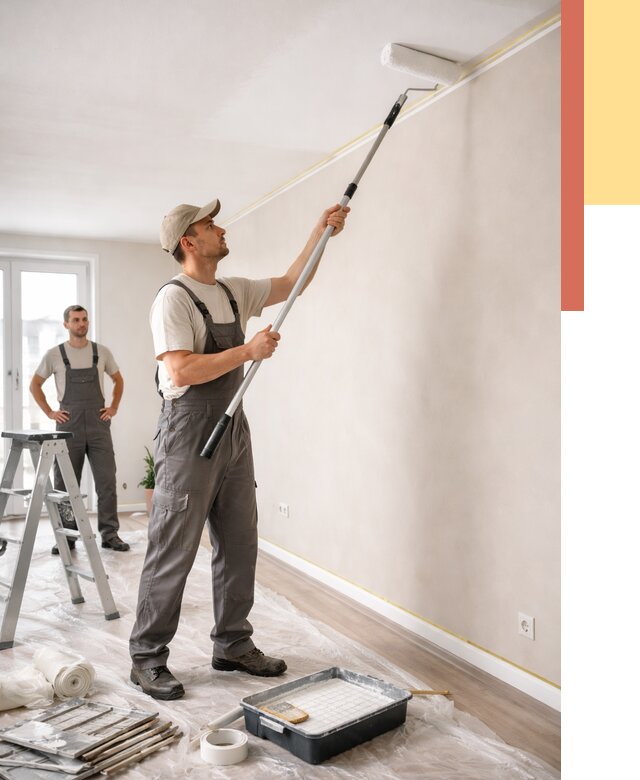 Покраска потолка из гипсокартона в Сальске от 4576 руб./м2 — услуги под ключ | ОТДЕЛОЧНИК-Слс