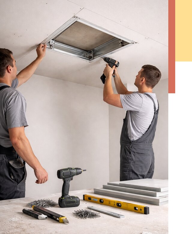 Установка люка в потолок ГКЛ в Сальске от 2542 руб. под ключ | ОТДЕЛОЧНИК-Слс