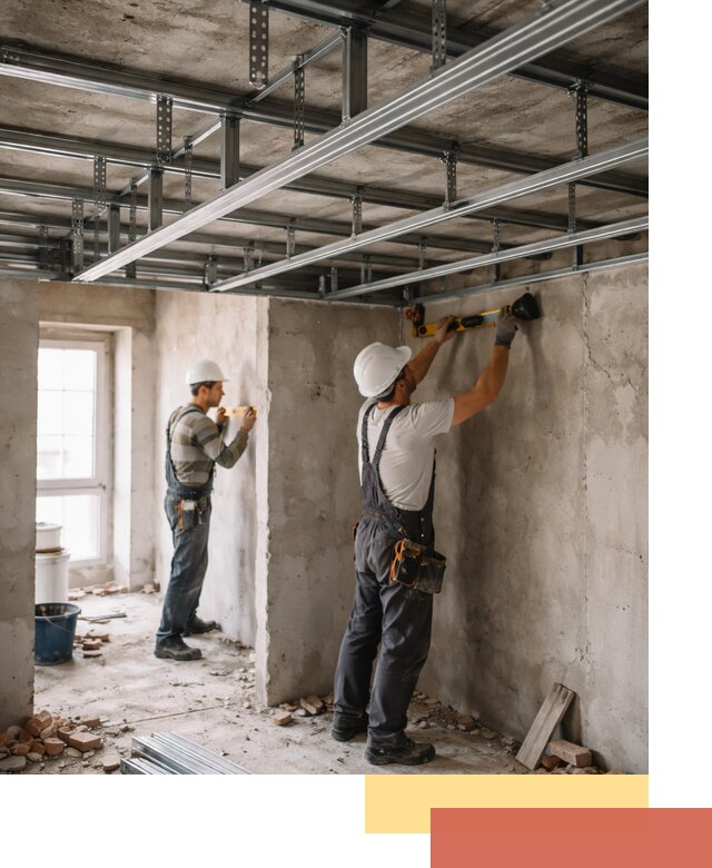 Монтаж каркаса потолка из профильного профиля в Сальске