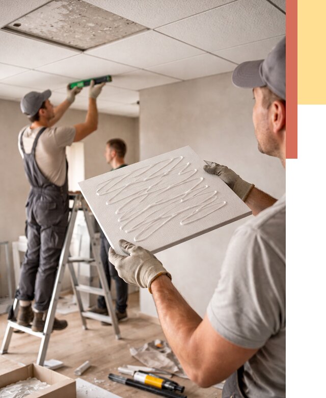 Монтаж потолочной плитки в Сальске от 4576 руб. — быстро и недорого | ОТДЕЛОЧНИК-Слс