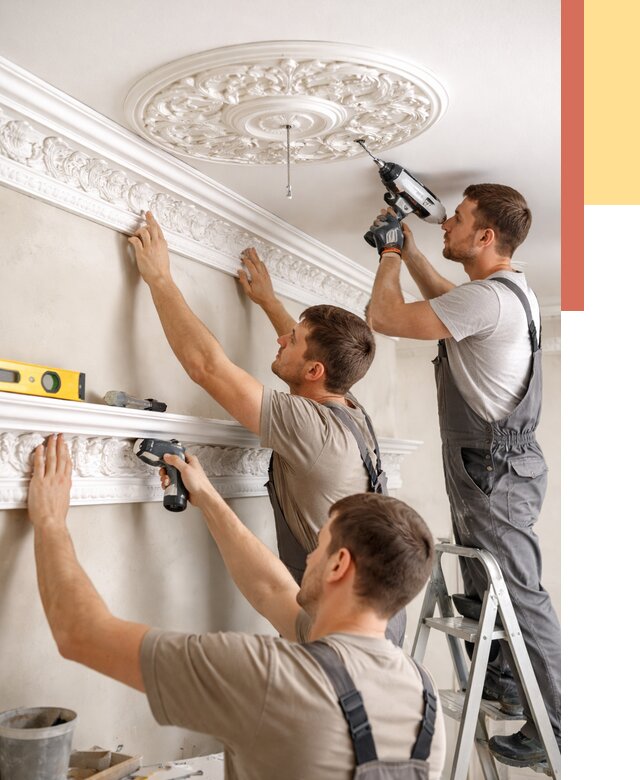 Монтаж лепнины на потолок в Сальске от 3254 руб. быстро и недорого | ОТДЕЛОЧНИК-Слс