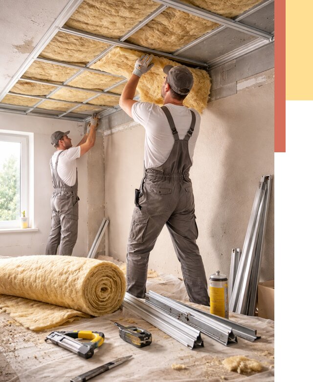 Утепление потолка в Сальске от 7321 руб/м2 — недорого, быстро, под ключ | ОТДЕЛОЧНИК-Слс